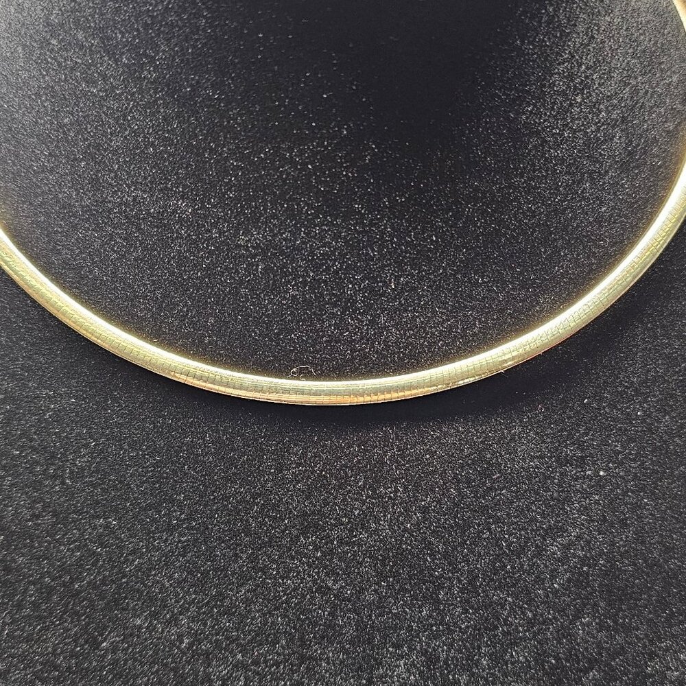 Italy 925 Two-Tone Sterling Silver Omega Necklace Gold & Silver Collar